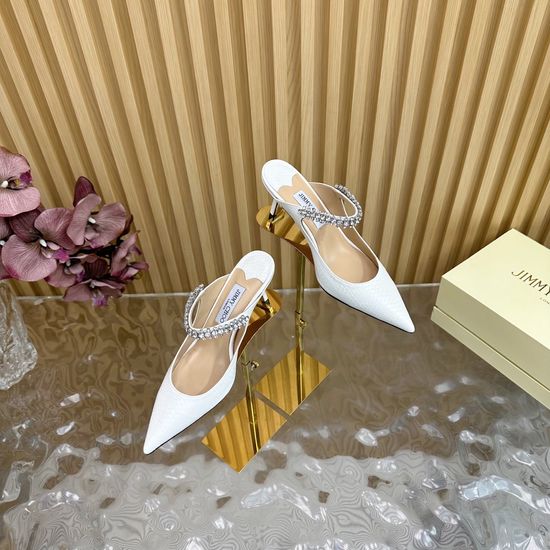Jimmy Choo Classic Snakeskin Leather Pointed Toe Block Heel Shoes