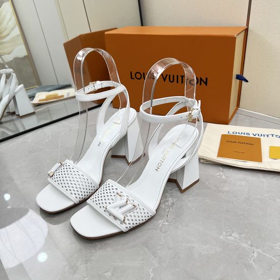 Louis Vuitton V-shaped Heel Leather Sandals With Premium Quality