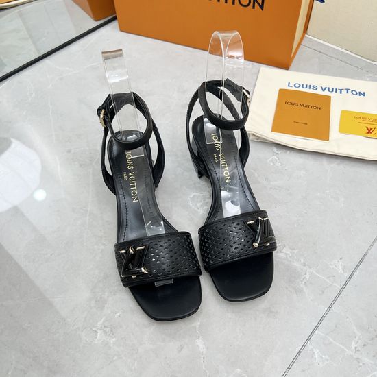Louis Vuitton V-shaped Heel Leather Sandals With Premium Quality
