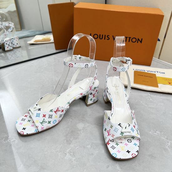 Louis Vuitton Cutout Patent Leather Sandals With Genuine Leather Sole