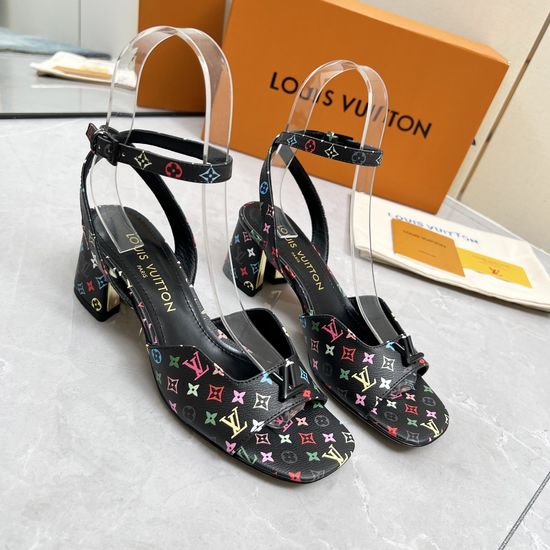 Louis Vuitton Cutout Patent Leather Sandals With Genuine Leather Sole
