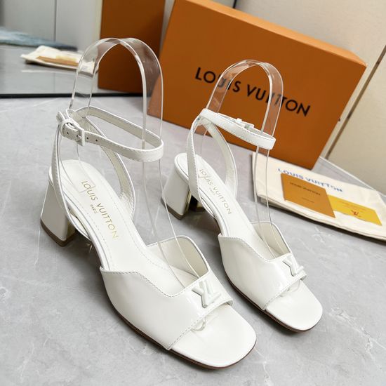Louis Vuitton Cutout Patent Leather Sandals With Genuine Leather Sole