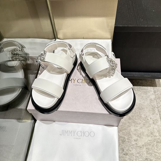 Jimmy Choo Rhinestone Decor Casual Beach Sandals Non-slip