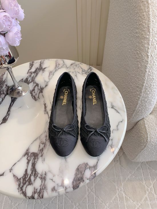 Chanel Woven Hollow-out Ballet Flats Breathable Comfortable Leather Insole