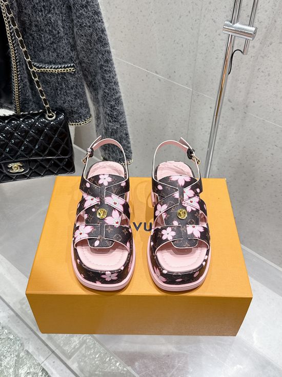 Louis Vuitton Cherry Element Flat Sandals Comfortable Daily Footwear