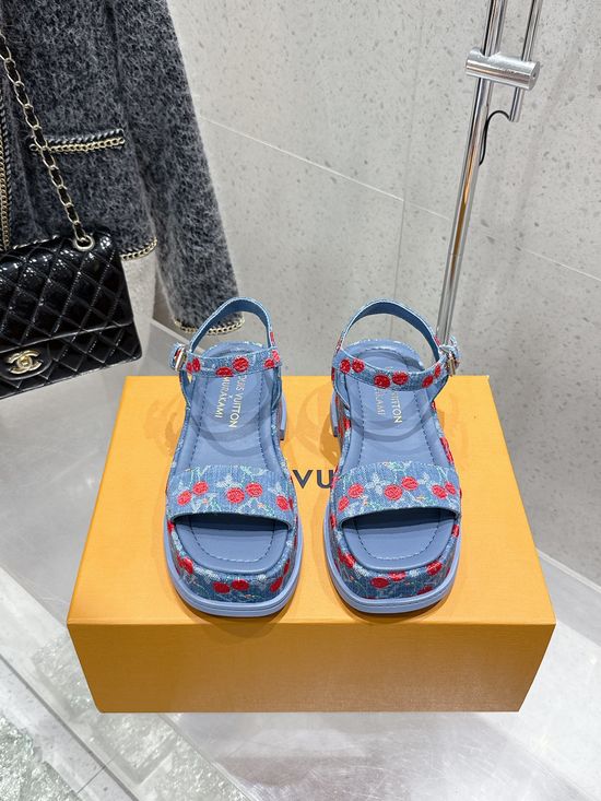 Louis Vuitton Cherry Element Flat Sandals Comfortable Daily Footwear