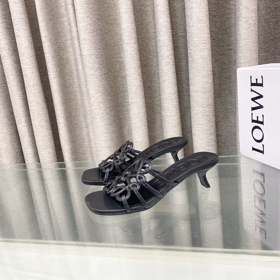 Loewe Elegant Cut-out Slip-on Sandals with Leather Sole