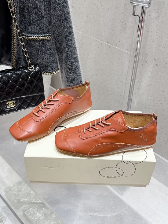 Orinous Square Toe Lace Up Casual Leather Sneakers
