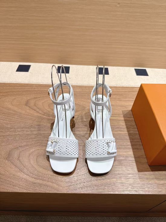 Louis Vuitton V-shaped Heel Leather Sandals With Leather Outsole