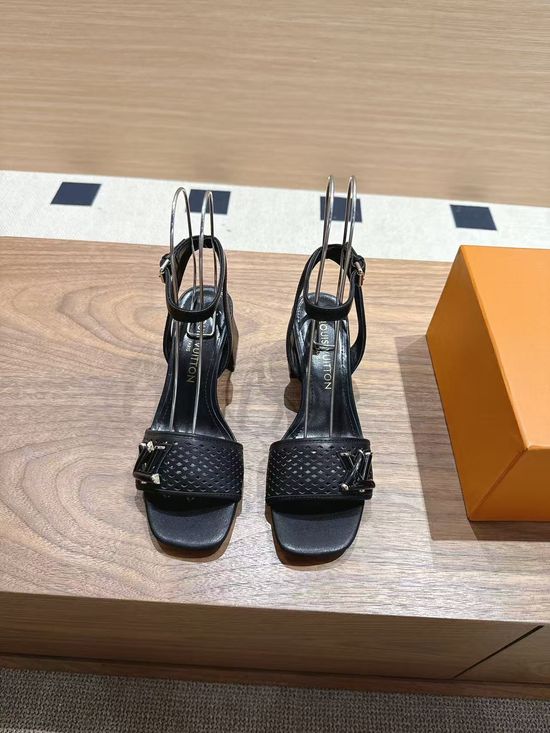 Louis Vuitton V-shaped Heel Leather Sandals With Leather Outsole