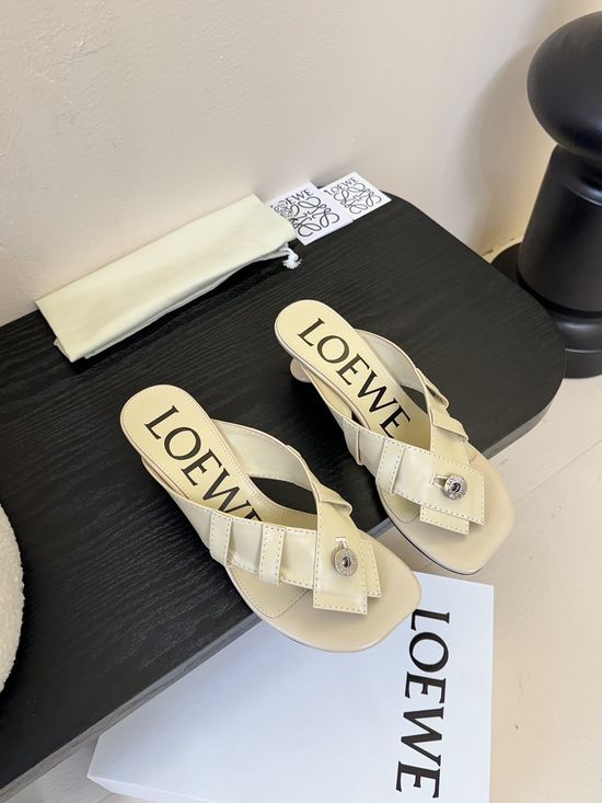 Loewe Genuine Leather Soft Comfortable Flip Flop Slides