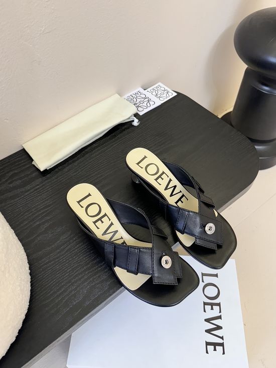 Loewe Genuine Leather Soft Comfortable Flip Flop Slides