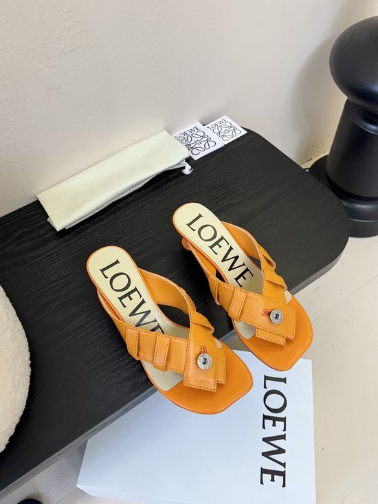 Loewe Genuine Leather Soft Comfortable Flip Flop Slides