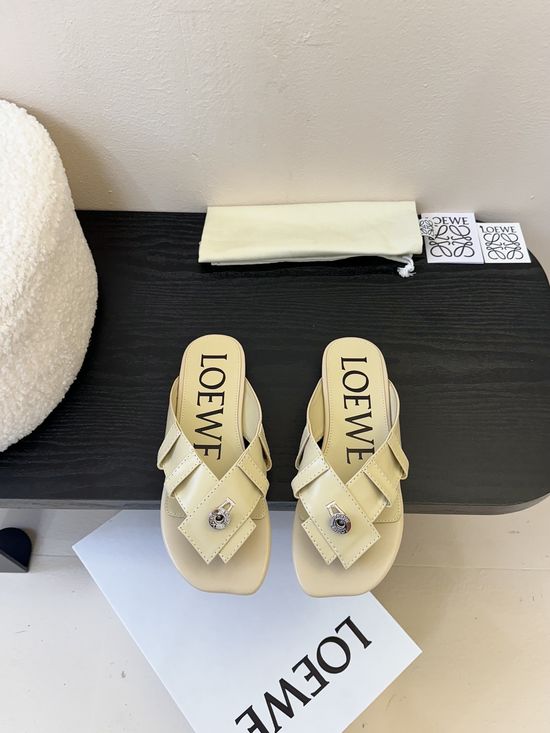 Loewe Genuine Leather Soft Comfortable Flip Flop Slides