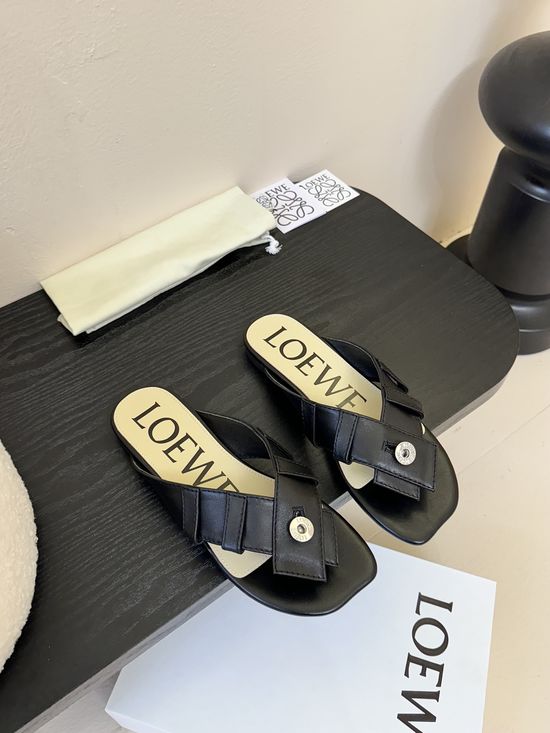 Loewe Genuine Leather Soft Comfortable Flip Flop Slides