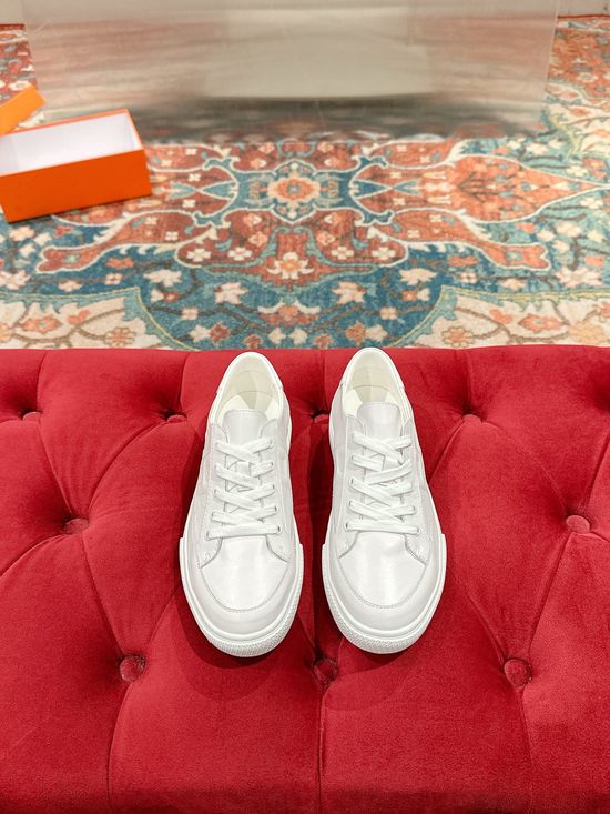 Hermes Premium Leather Casual Shoes with Elegant Buckle Soft Sole Footwear