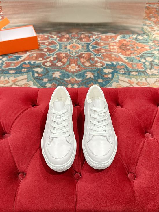 Hermes Premium Leather Casual Shoes with Elegant Buckle Soft Sole Footwear