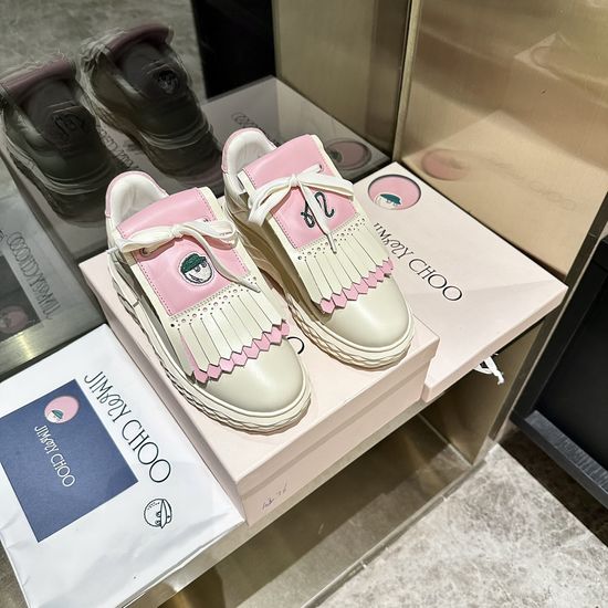 Jimmy Choo Classic Casual White Sneakers Comfortable Daily Footwear