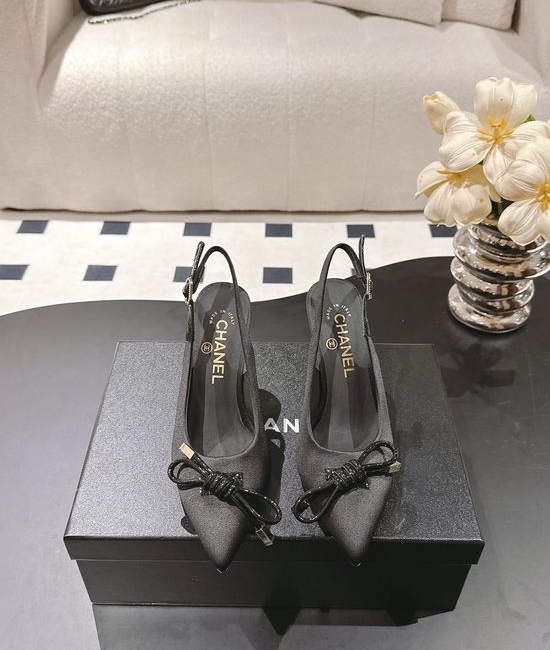 Chanel Bow Pointed Toe Stiletto Mary Jane Sandals