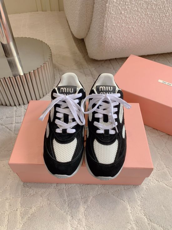 Miu Miu Vintage Chunky Sneakers Thick Sole Comfortable Versatile Daily Shoes