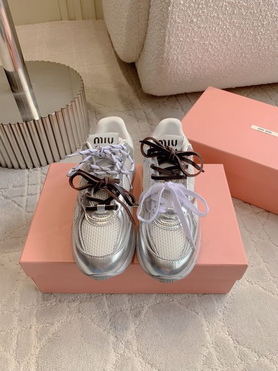 Miu Miu Vintage Chunky Sneakers Thick Sole Comfortable Versatile Daily Shoes