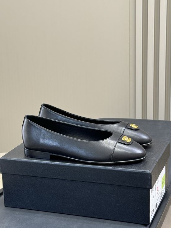Chanel Classic Color Block Sheepskin Ballet Flats