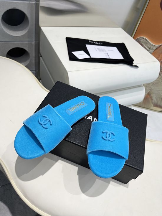 Chanel Comfortable Slide Slippers Soft Sheepskin Leather Sole