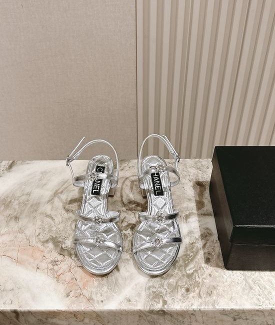 Chanel Faux Pearl Decor Comfortable Leather Sandals