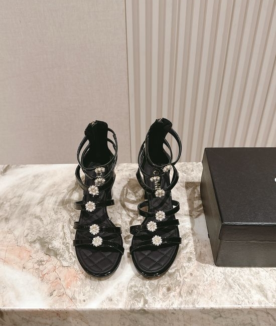 Chanel Faux Pearl Decor Comfortable Leather Sandals