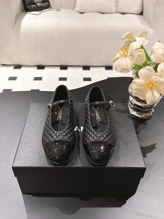 Chanel Genuine Leather Mary Jane Flats Elegant Stylish Daily Shoes