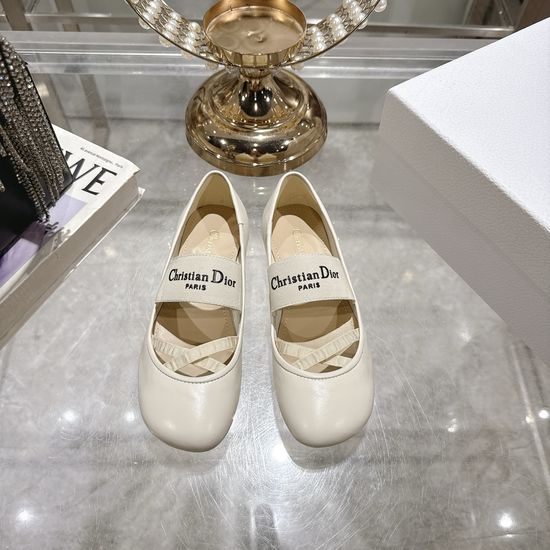Christian Dior Elegant Leather Flats Comfortable Non-slip Casual Shoes