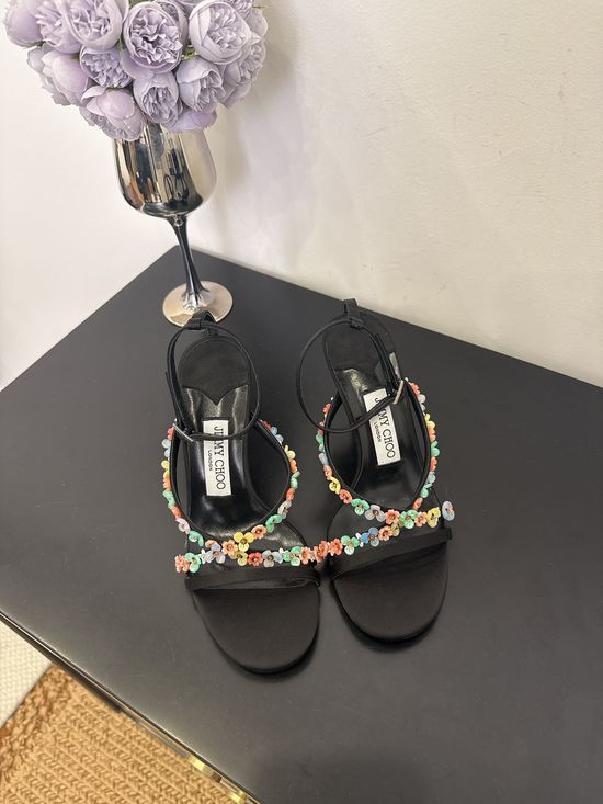 Jimmy Choo Elegant Pointed Toe Lambskin Flats Non-slip Leather Sole