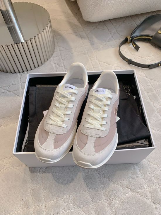 Celine Classic Casual Sneakers Leather And Fabric Upper