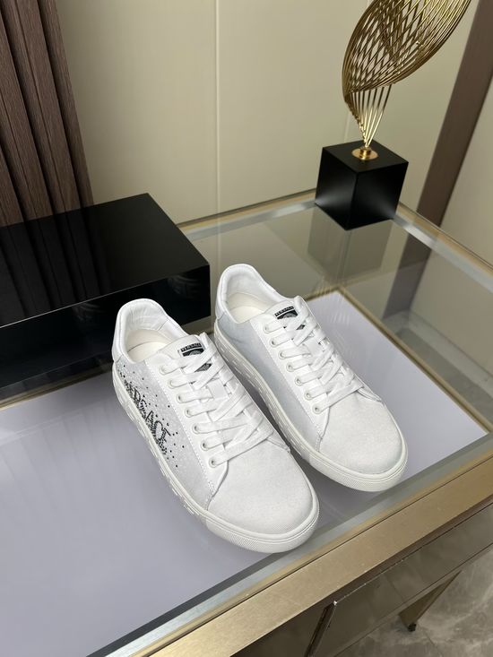 Versace Canvas Cowhide Casual Comfortable Flat Shoes