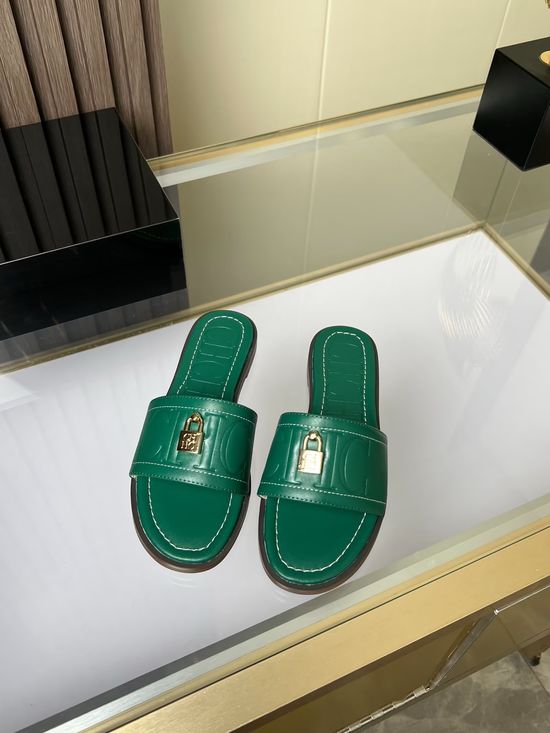 Hermes Genuine Cowhide Comfortable Flat Slide Sandals