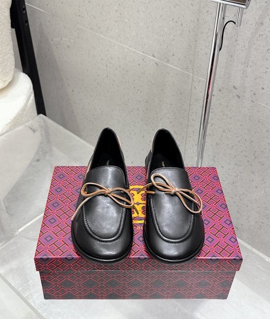 Burberry Bow Decor Loafers Soft Leather Flat Comfortable Daily Shoes