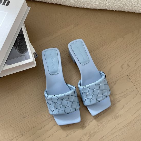 Bottega Veneta Woven Square Toe Leather High Heel Shoes