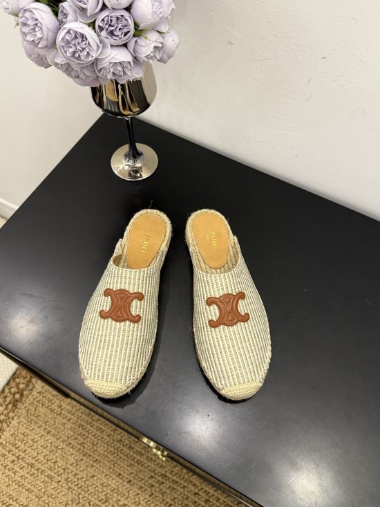 Celine Vintage Retro Canvas Espadrilles Comfortable Daily Footwear