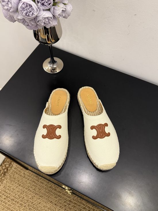 Celine Vintage Retro Canvas Espadrilles Comfortable Daily Footwear