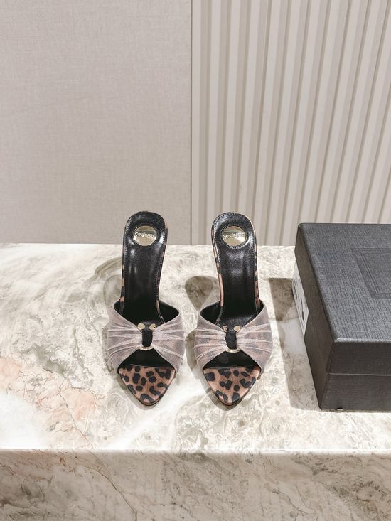 Yves Saint Laurent Elegant Silk Square Toe Stiletto Heels With Ornate Buckle