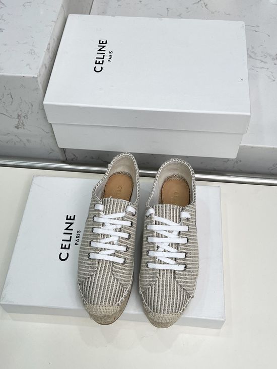 Celine Classic Espadrilles Slip On Casual Flats with Embossed Logo