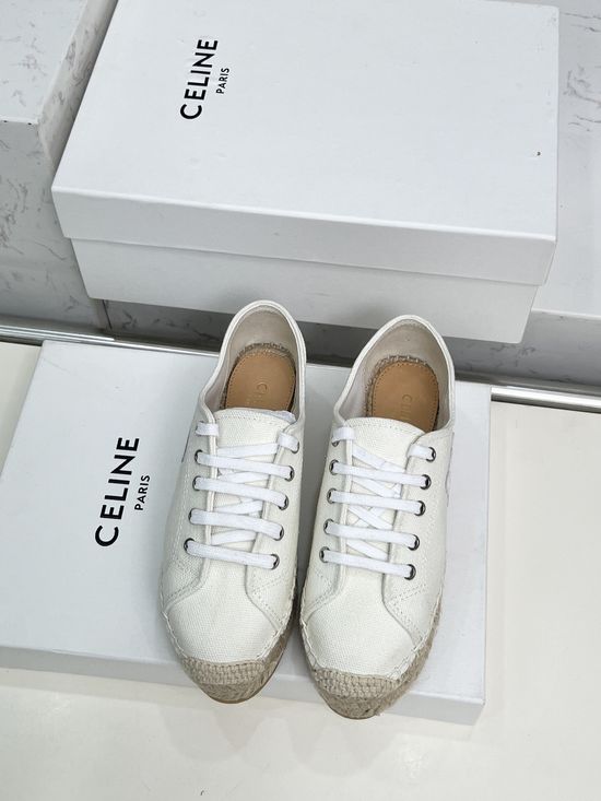 Celine Classic Espadrilles Slip On Casual Flats with Embossed Logo