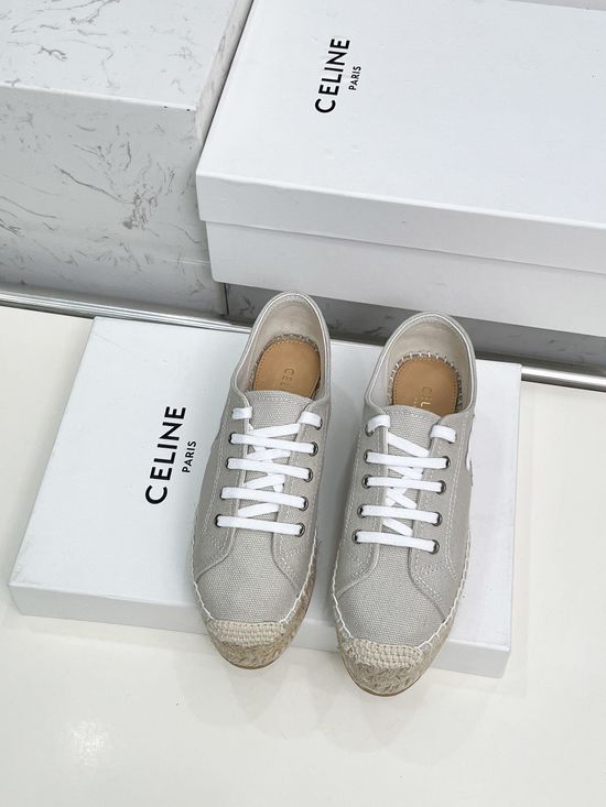 Celine Classic Espadrilles Slip On Casual Flats with Embossed Logo