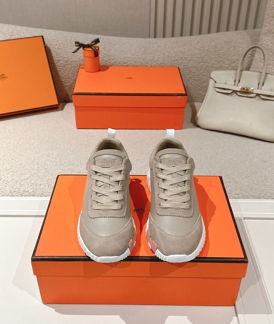 Hermes Classic Casual Comfortable Suede Canvas Chunky Sneakers