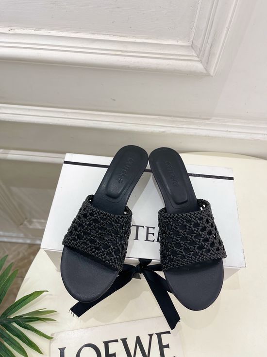 Bottega Veneta Handwoven Kitten Heel Slide Sandals