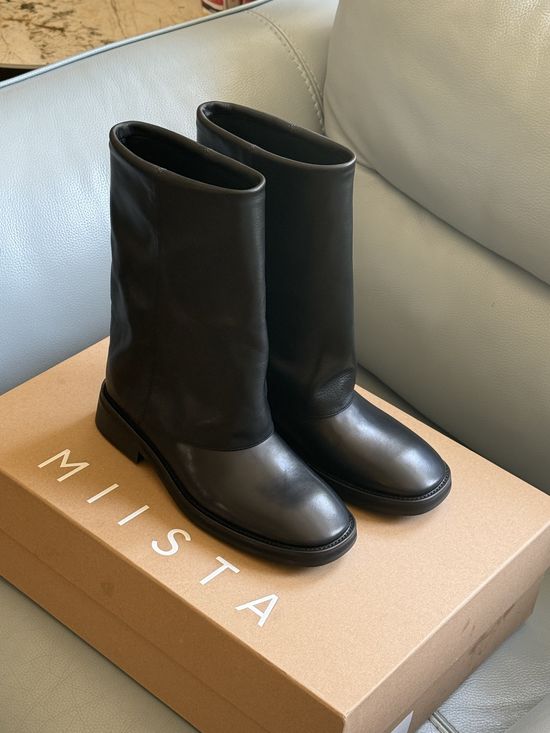 Miista Cowhide Leather Versatile Daily Wear Mid Calf Boots
