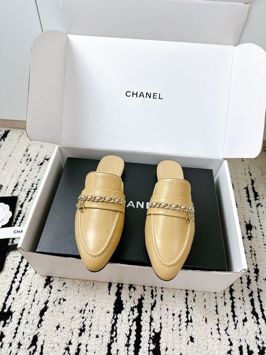 Chanel Patent Leather Mule Slides with Premium Leather Sole
