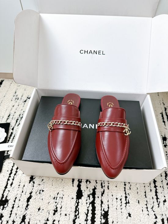 Chanel Patent Leather Mule Slides with Premium Leather Sole