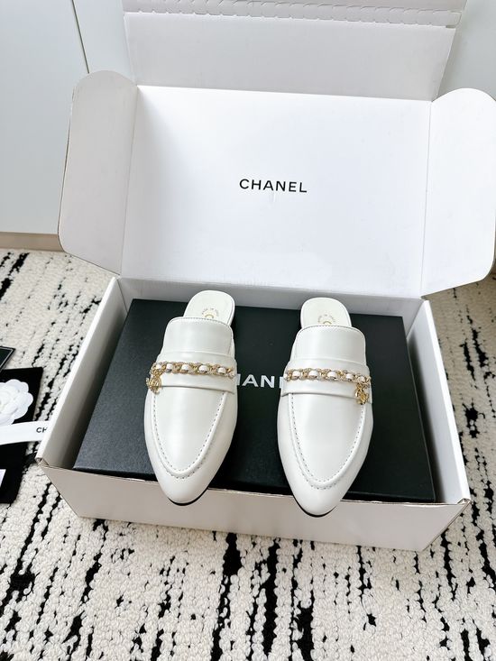 Chanel Patent Leather Mule Slides with Premium Leather Sole