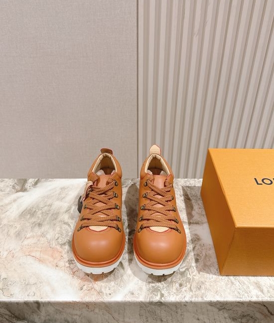 Louis Vuitton LV Patent Leather Thick Sole Elevated Casual Loafers